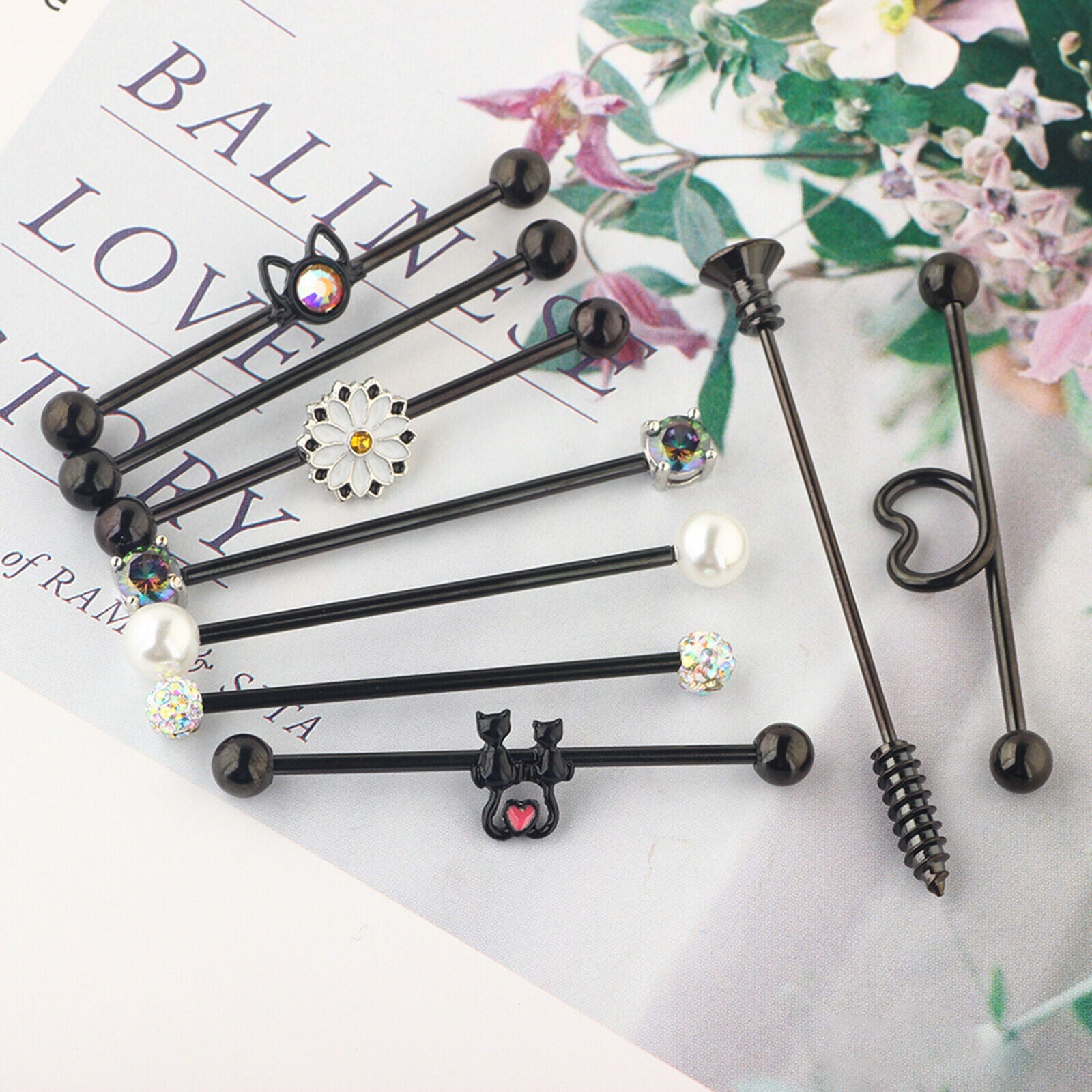 10X Nonallergenic Stainless Steel Studs Earring Industrial Barbell Ear Body