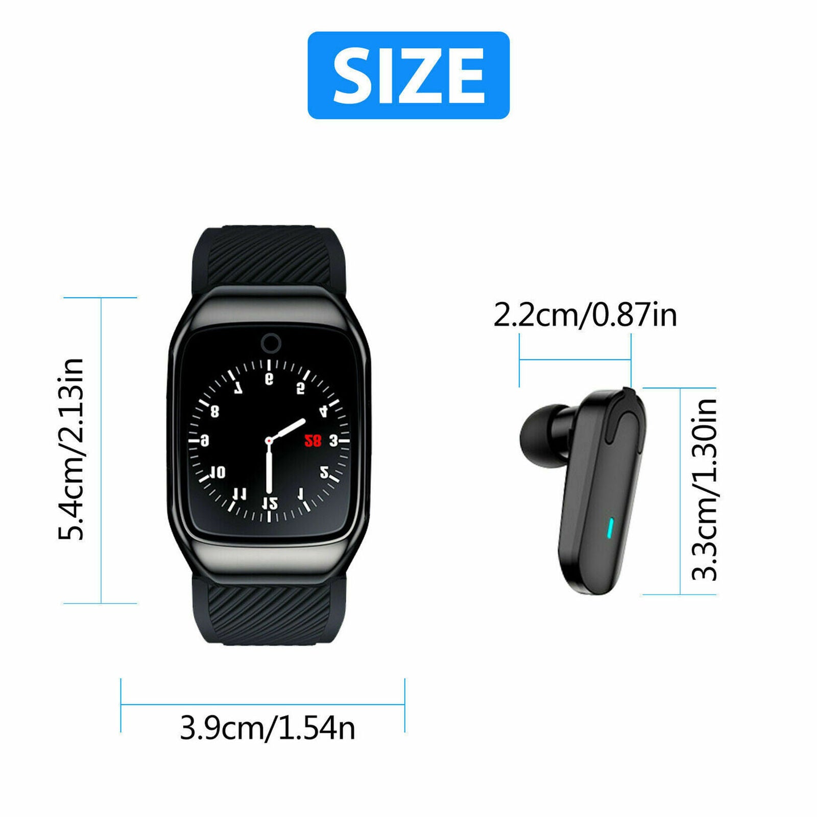 Smart Watch Earphones 2 in 1 Earbuds Wireless Bluetooth Headphones Wristband