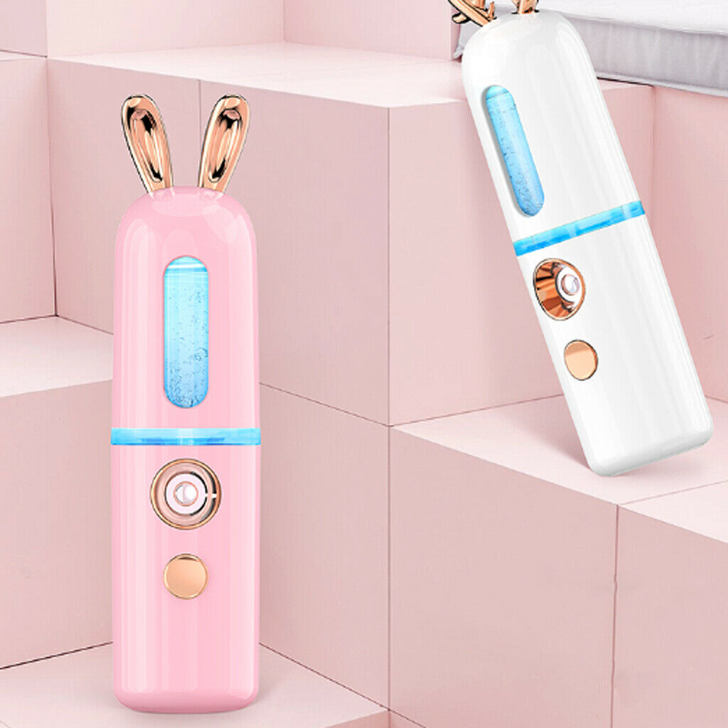 Mini Nano Facial Mister Steamer Atomization Face Ski Sprayer Rabbit White