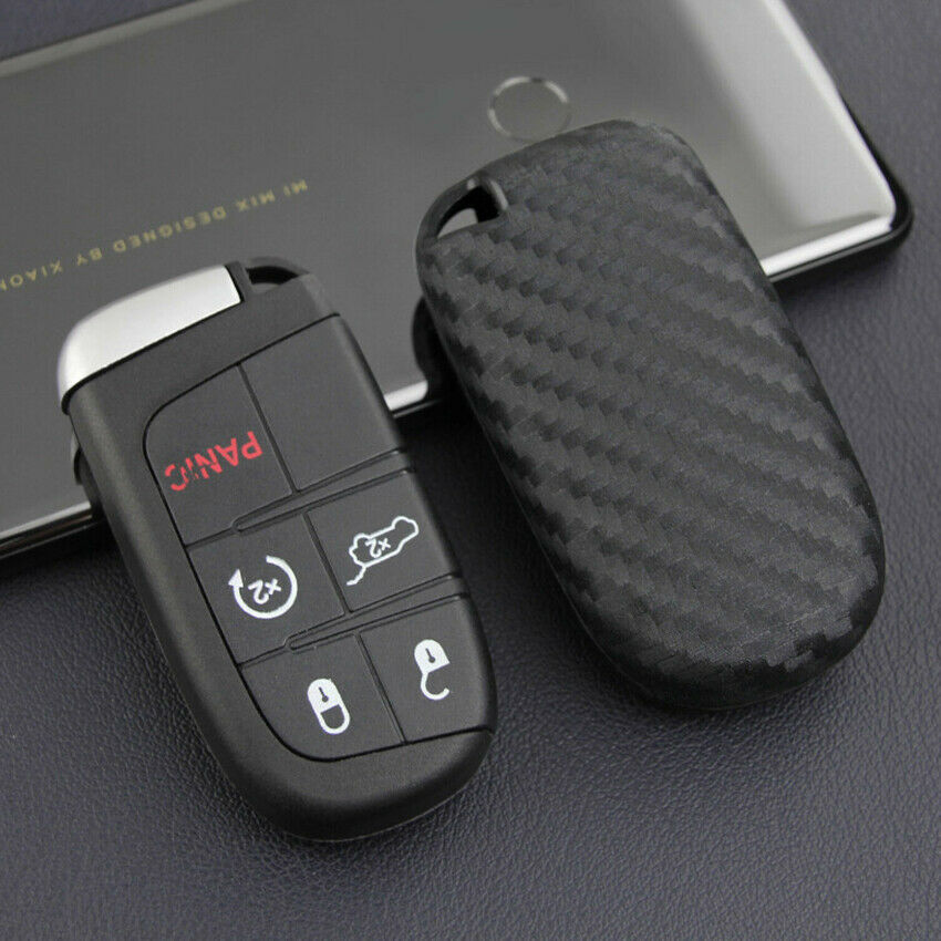 ScratchProof Carbon Fiber Remote Key Case Cover Shell For 2015-2017 Chrysler 200