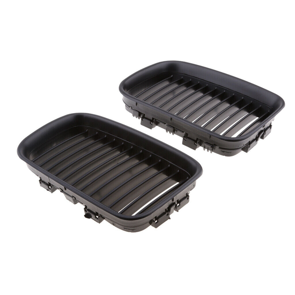 2 Pieces Sport Style Front Bumper Hood Grill Grilles For BMW E36 1992-1996
