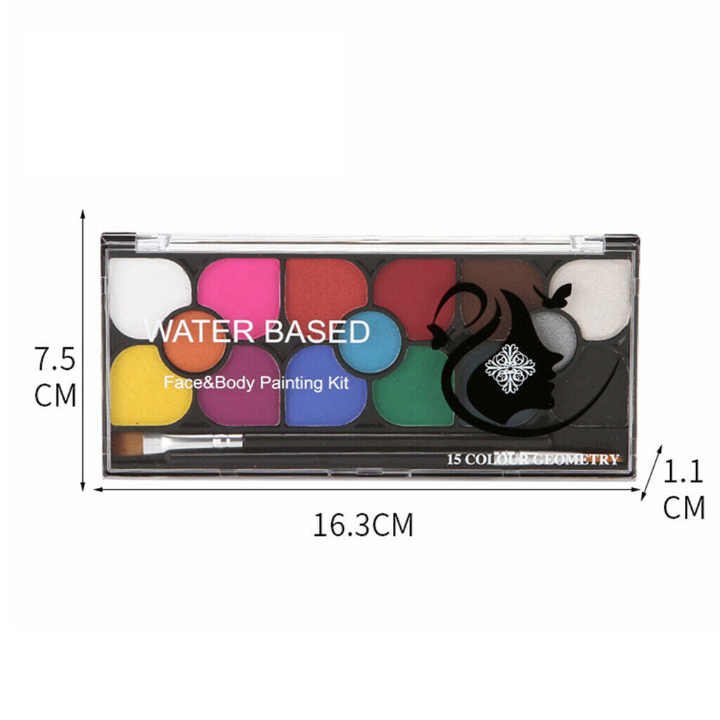 Premium Face Paint Set 15 Colors Painting Kit for Kids & Adults – Body Makeup