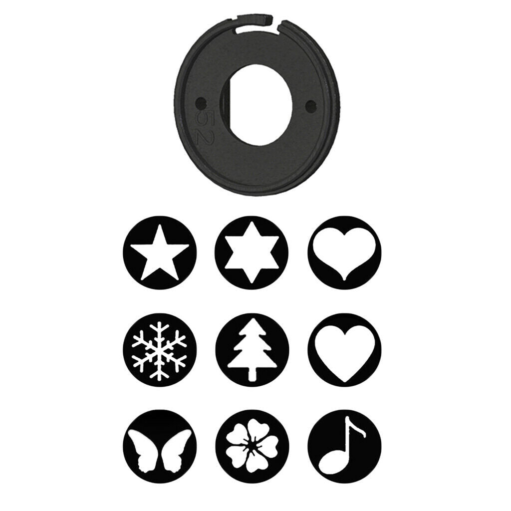 52mm Lens Cover   & Bokeh Effect Kit Spot Cards Photo Video Accessory 10x