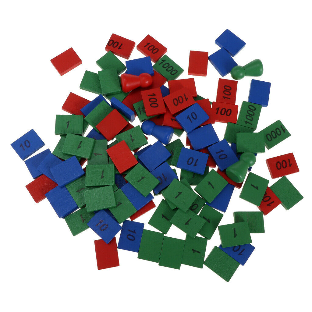 Colorful Wood Pieces Counting Number Math Kids Early Educational Toys