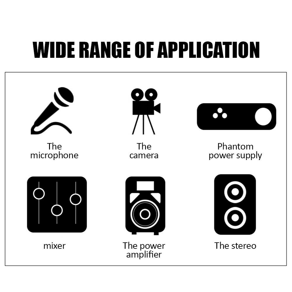 Condenser Microphone Cable XLR Female To 3.5mm Jack Dynamic Mic Audio Cord 3 Pin