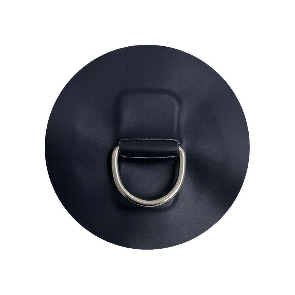 Quality 4" Stain Steel Inflatable Boat Kayak Dinghy D-RING PVC Patch Black