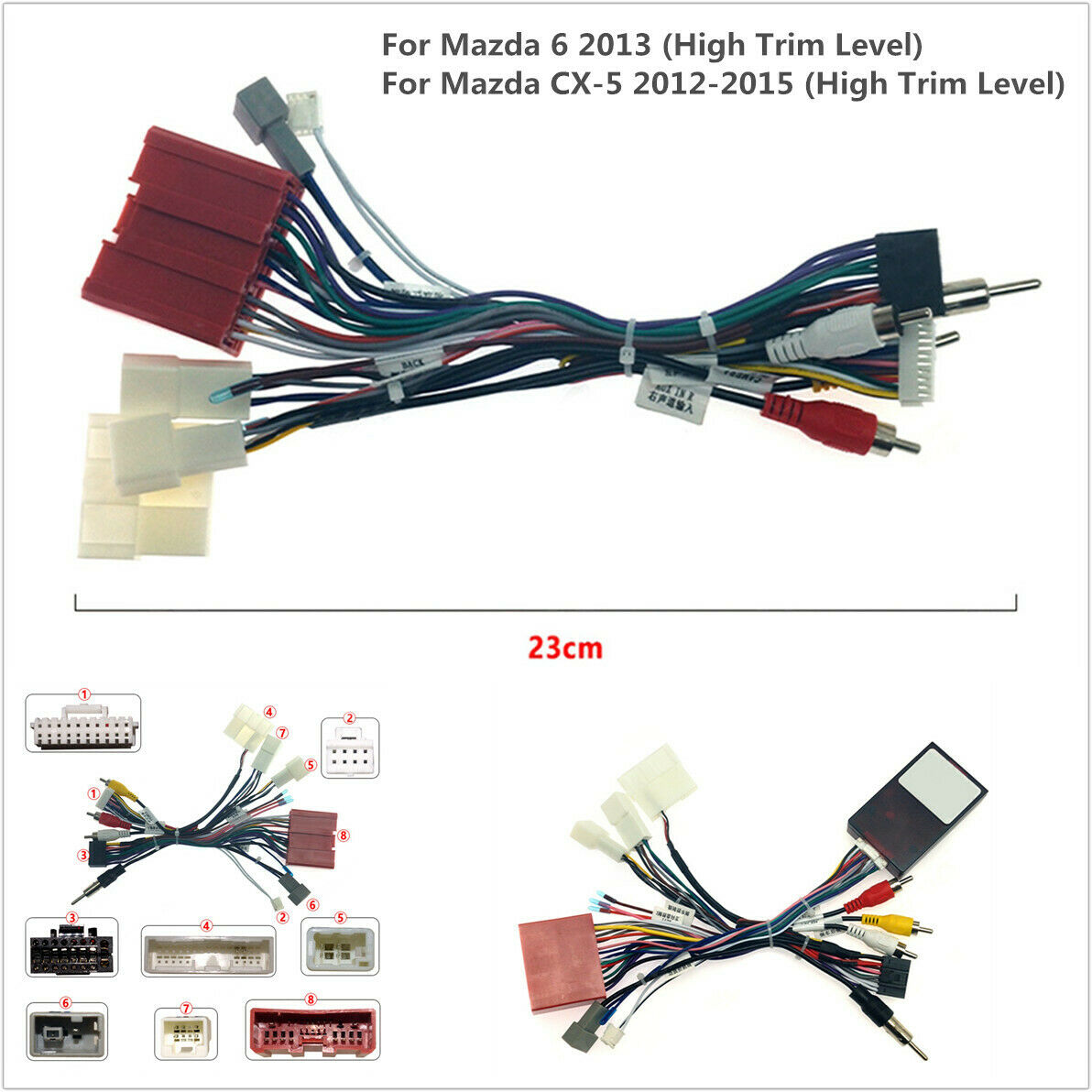 16 Pin Audio Wiring Harness With Canbus Box For Mazda 6 CX-5 Stereo Wire Adapter