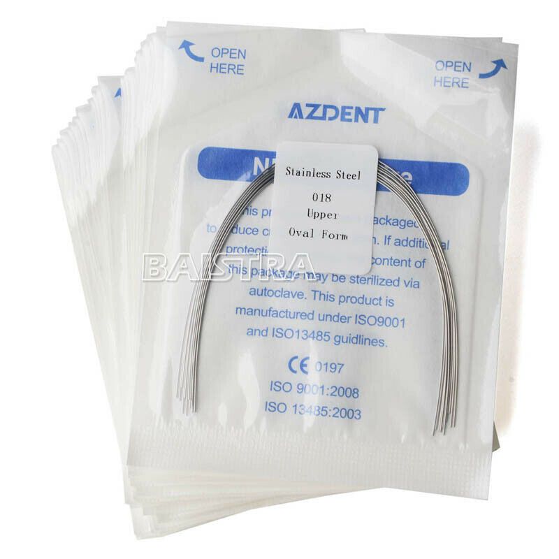 100 X Dental Orthodontic Arch Wires Stainless Steel Round 018 Upper Oval AZDENT