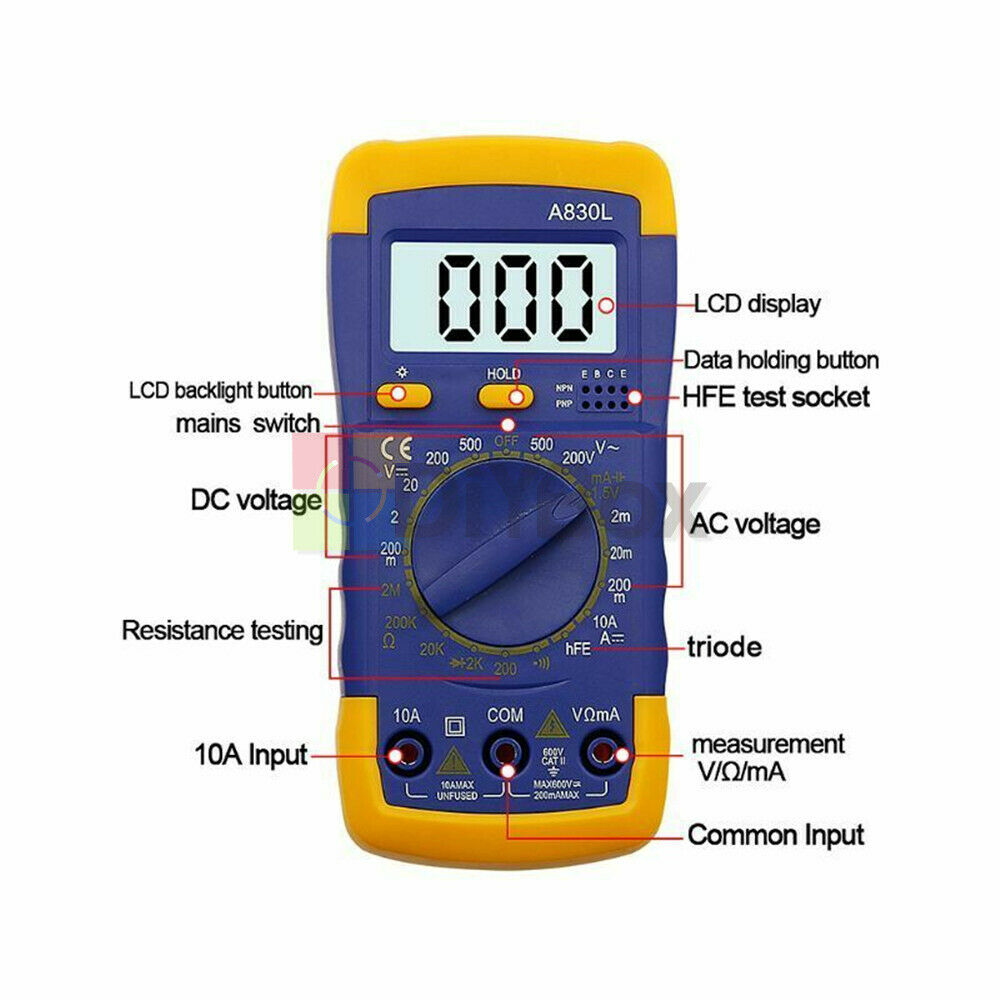 Digital A830L LCD Multimeter DC /AC Voltage Diode Freguency Tester Multitester