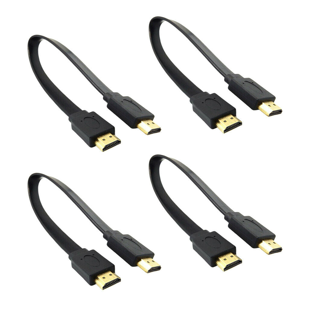 4pcs 0.5m HDMI Male to Male Cable Adapter 1080P for PS4 for XBOX / DVD Black