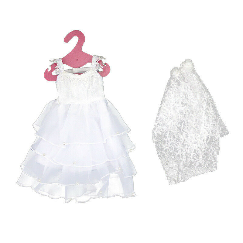 Lovely Princess Wedding Dress for 18inch Girl Dress Up Accs White