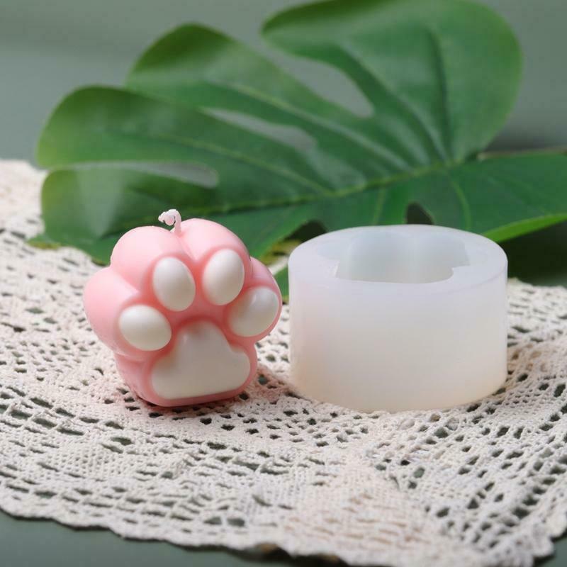 Unique Cat Paw Candle Silicone Mold Creative Handmade Aromatherapy Candle Mould