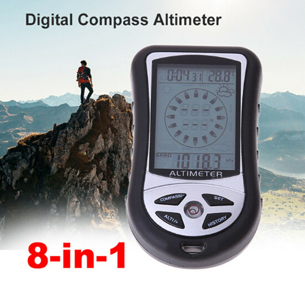 8 in 1 digital LCD compass altimeter barometer thermo temperature clock calen Tt