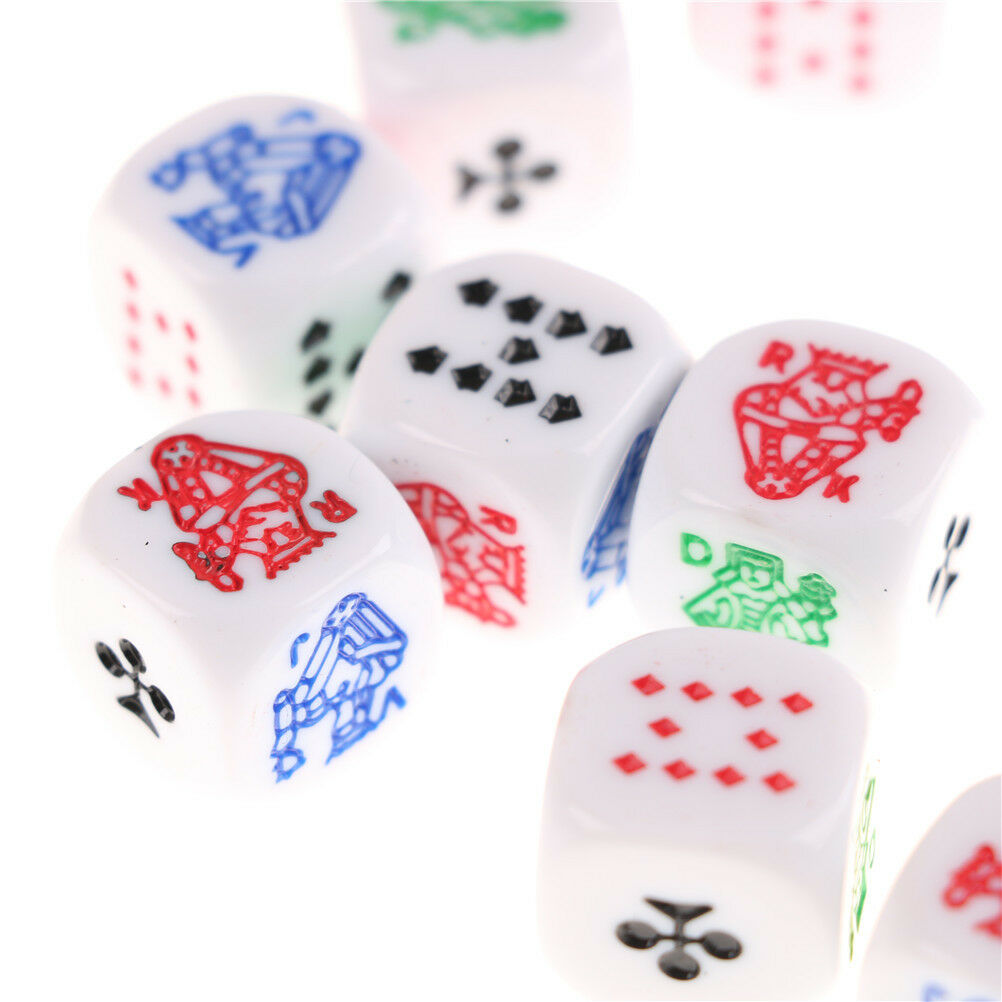 10pcs Six-sided Poker Dice for Casion Poker Card Liar's Dice Game AccessoryH FG