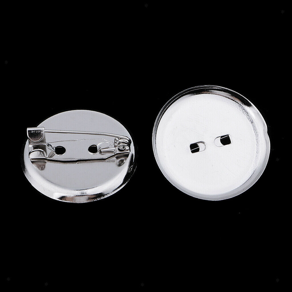 23MM Metal Brooch Base Pins Pin Back Button Parts Pin Disk Base Pad 10 Pcs