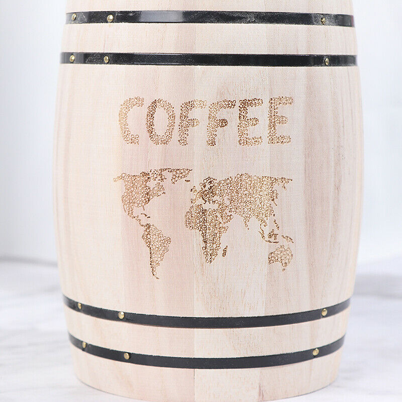 Natural Wooden Coffee Bean Container Food Storage Bottles Coffee Beans Barre DF