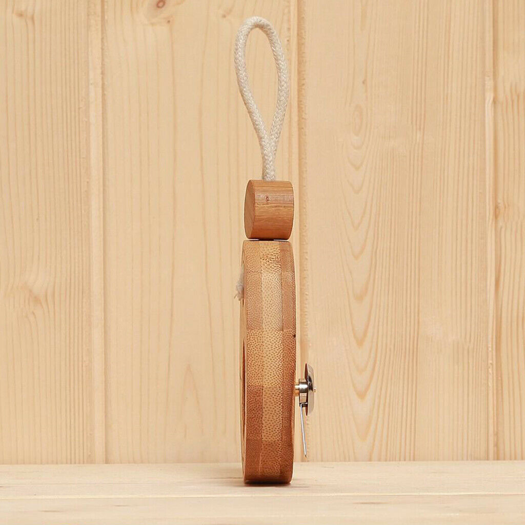 Bamboo Round Sauna Thermometer Hygrometer Celsius Temperature Measurement Meter