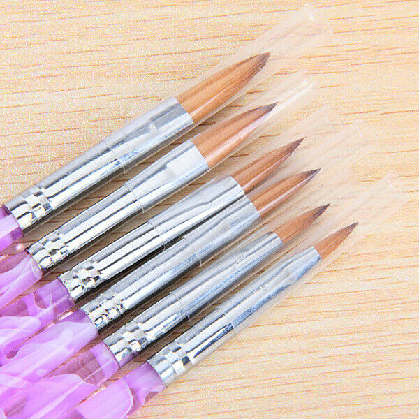 12 Pieces 6 Different Size Nail Art Brush NO.2,4,6,8,10,12 Painting Pen Set