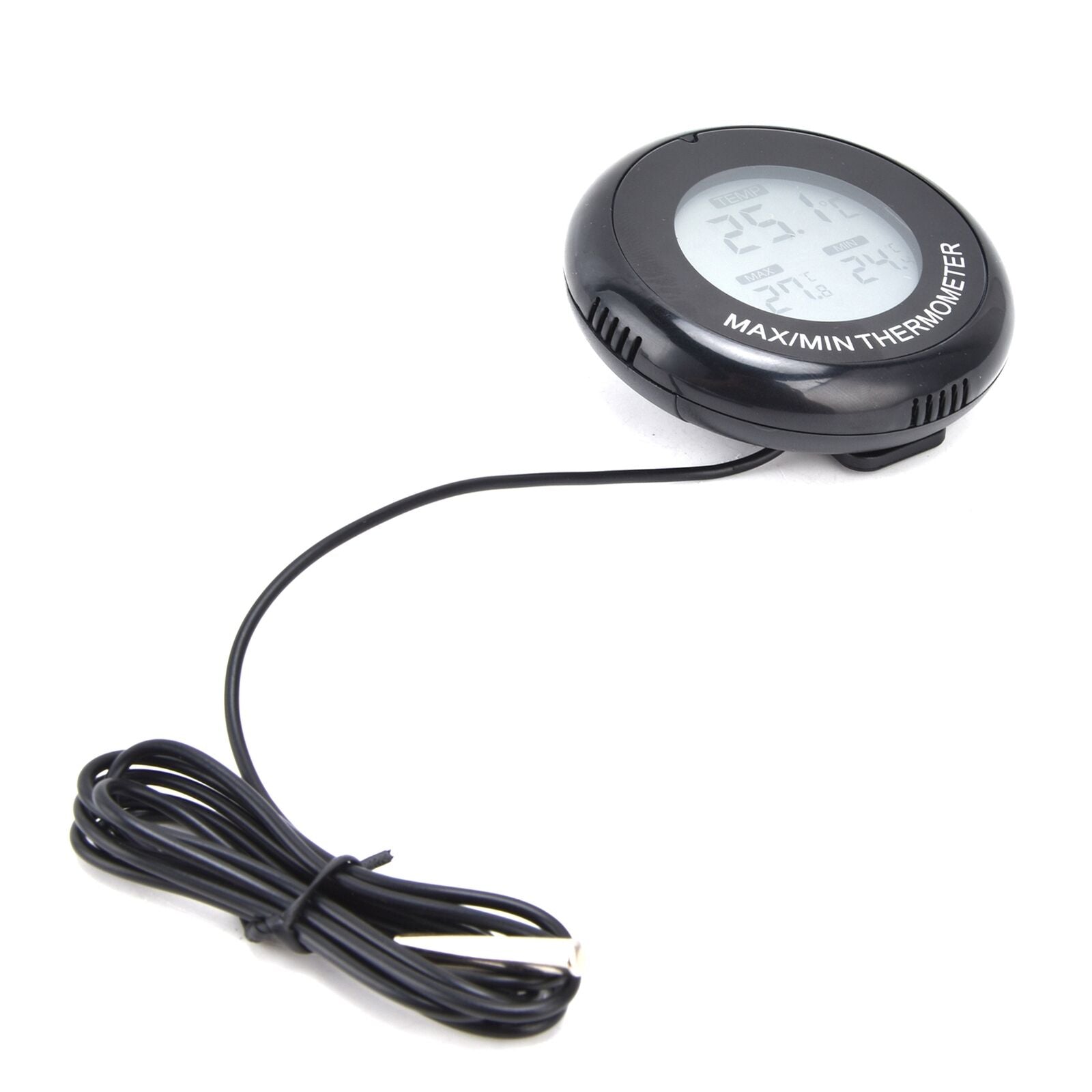Digital LCD Round Thermometer Magnetic Suction Cup Temperature Meter For Reptile