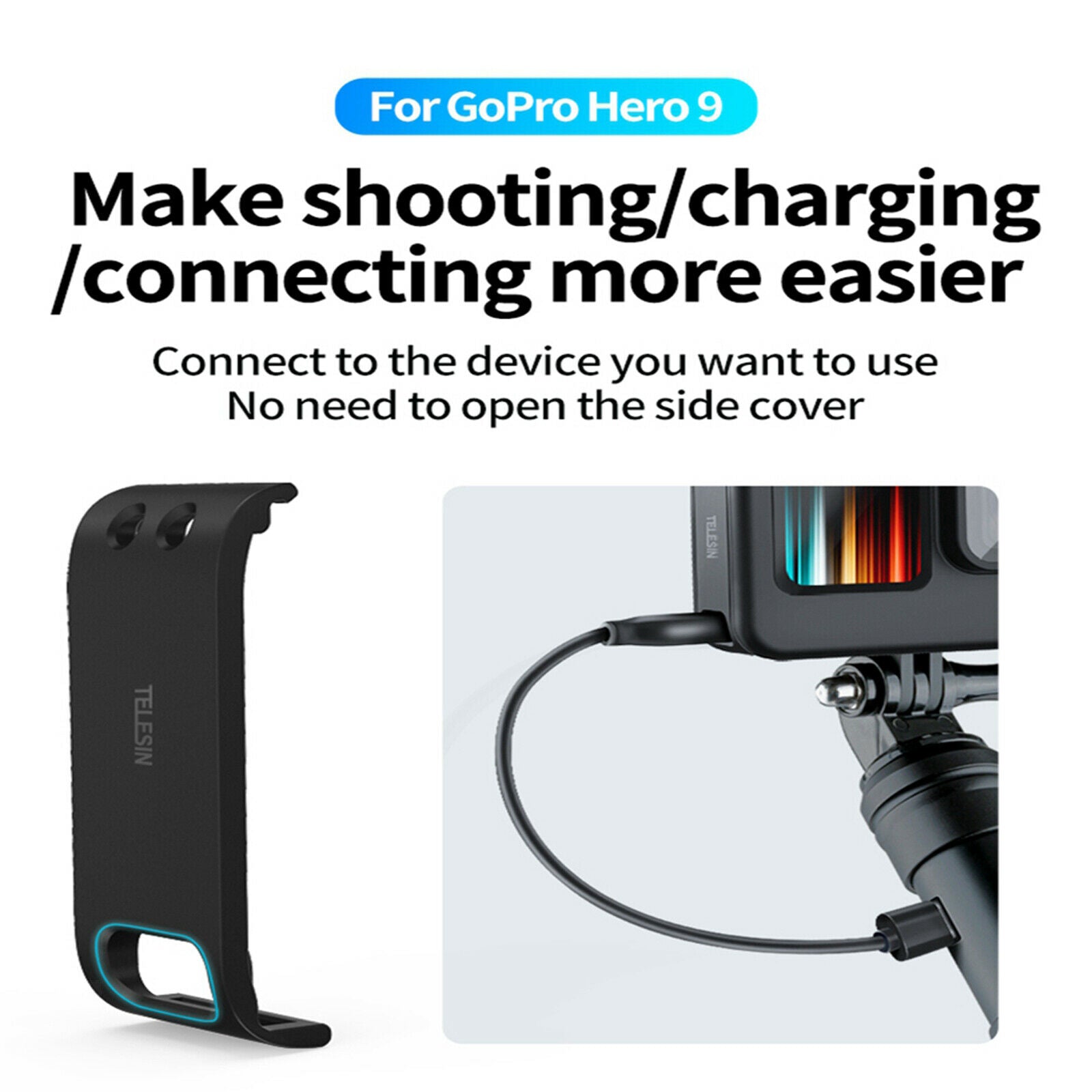 Rechageable Side Battery Lid Door Battery Cover For   Hero9