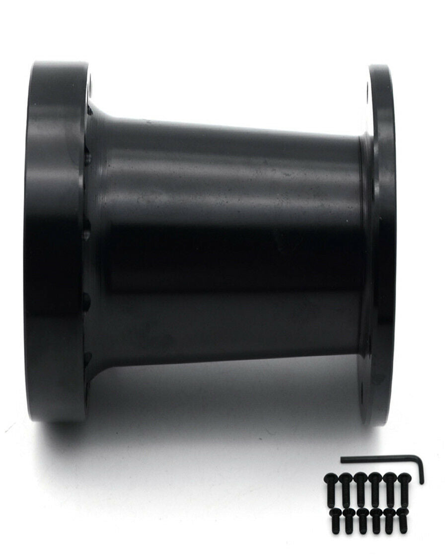Black 3 Inch Aluminum Spacer For Car Steering Wheel Hub Adapter Kit 76mm Height