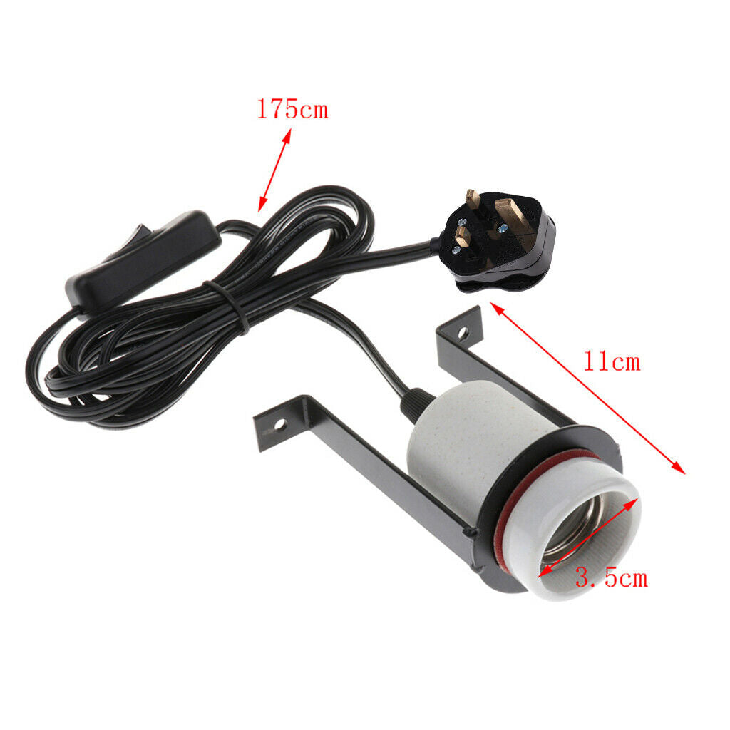Reptile Basking Lamp Holder, UVA/UVB Light Bulb E27 Socket Can Clip on Terrarium