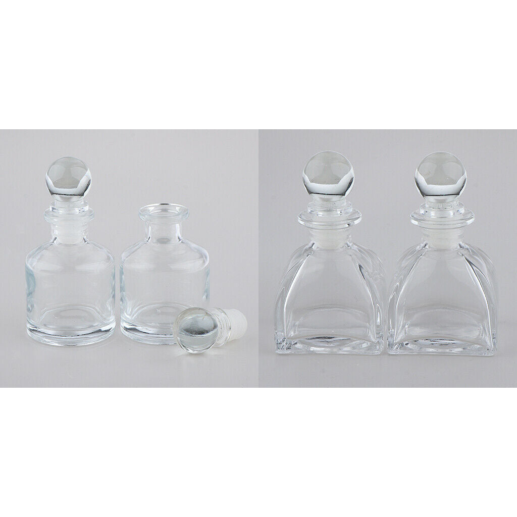 4Pcs Empty Fragrance Glass Diffuser Bottles Jars for DIY Oils Scent 50ml