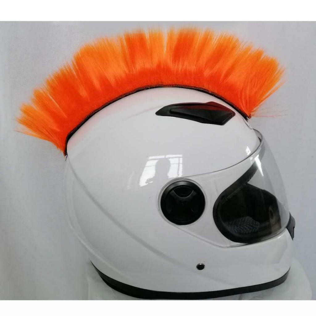 Motorcycle skinhead wig punk helmet mohawk wig hairpiece orange