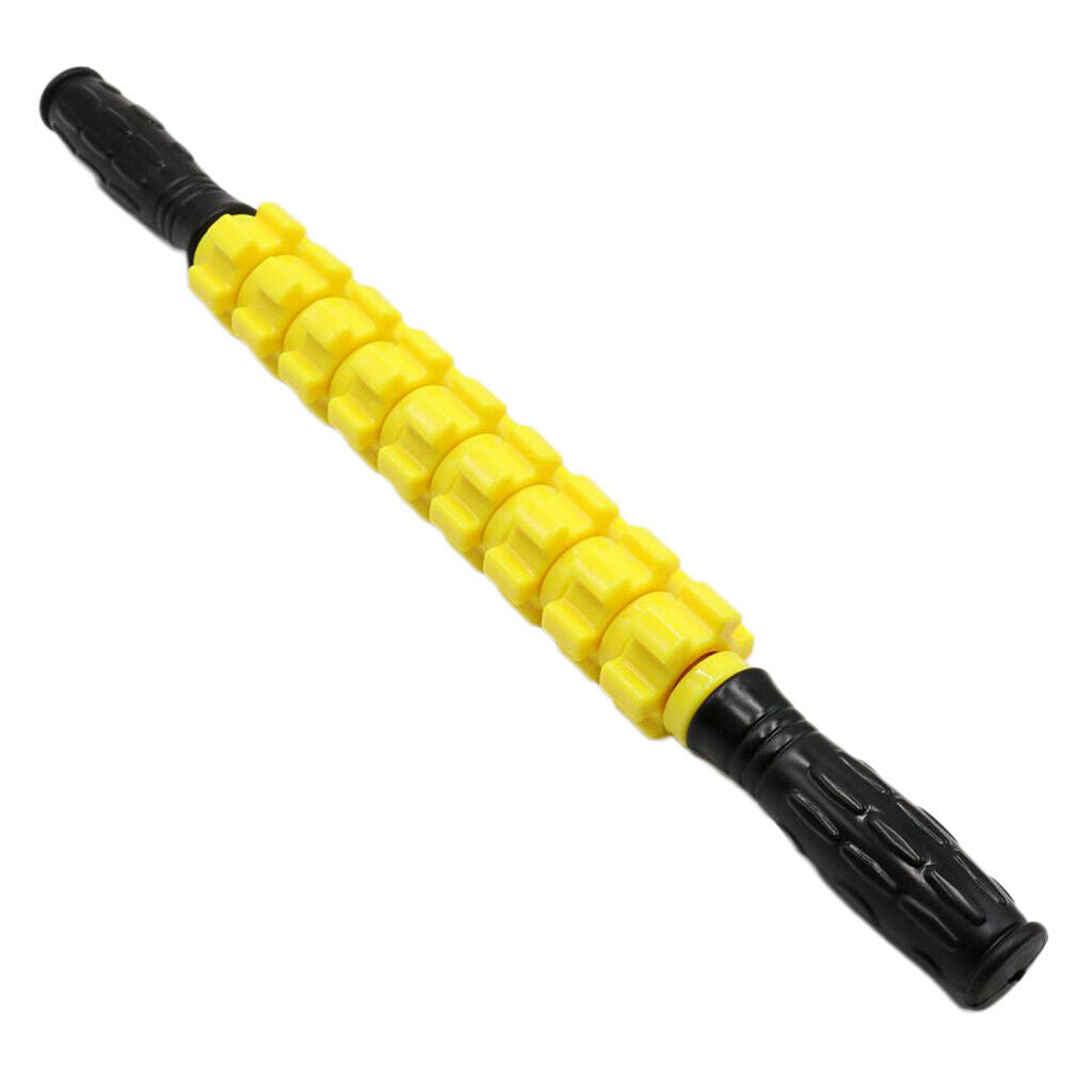 Handheld Massage Roller Stick Full Body Deep Tissue Massage Tool Yellow