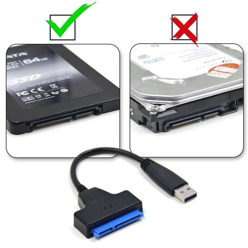 USB 3.0 to SATA Adapter Cable for 2.5 inch SSD/D Drives - SATA to USB 3.0 ExteO4