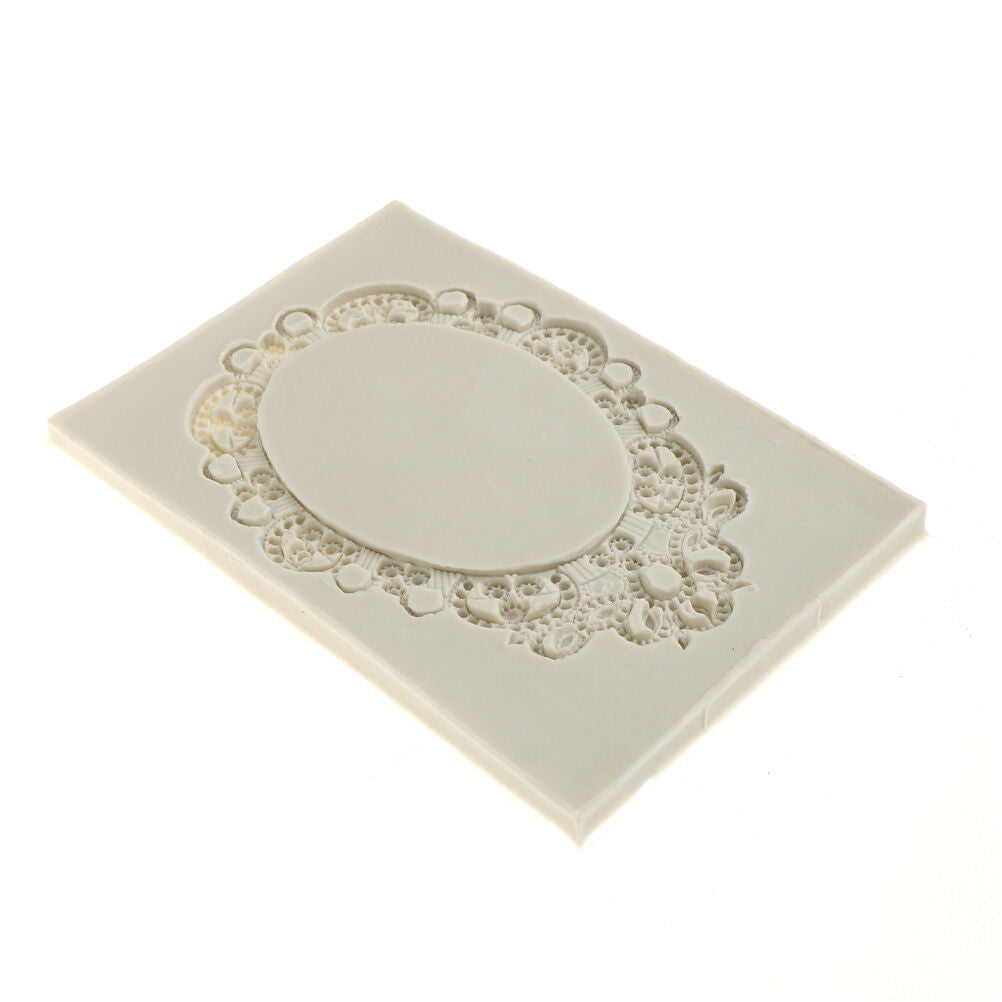 Retro mirror frame Silicone Fondant Mold Cake Decorating Tool Chocolate Mould DD