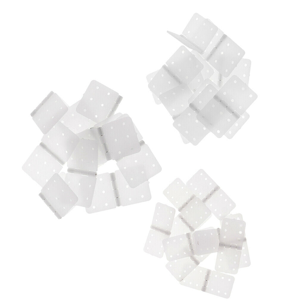 20x White Flat Plastic RC Plane Hinges Airplane Accessory High Quality