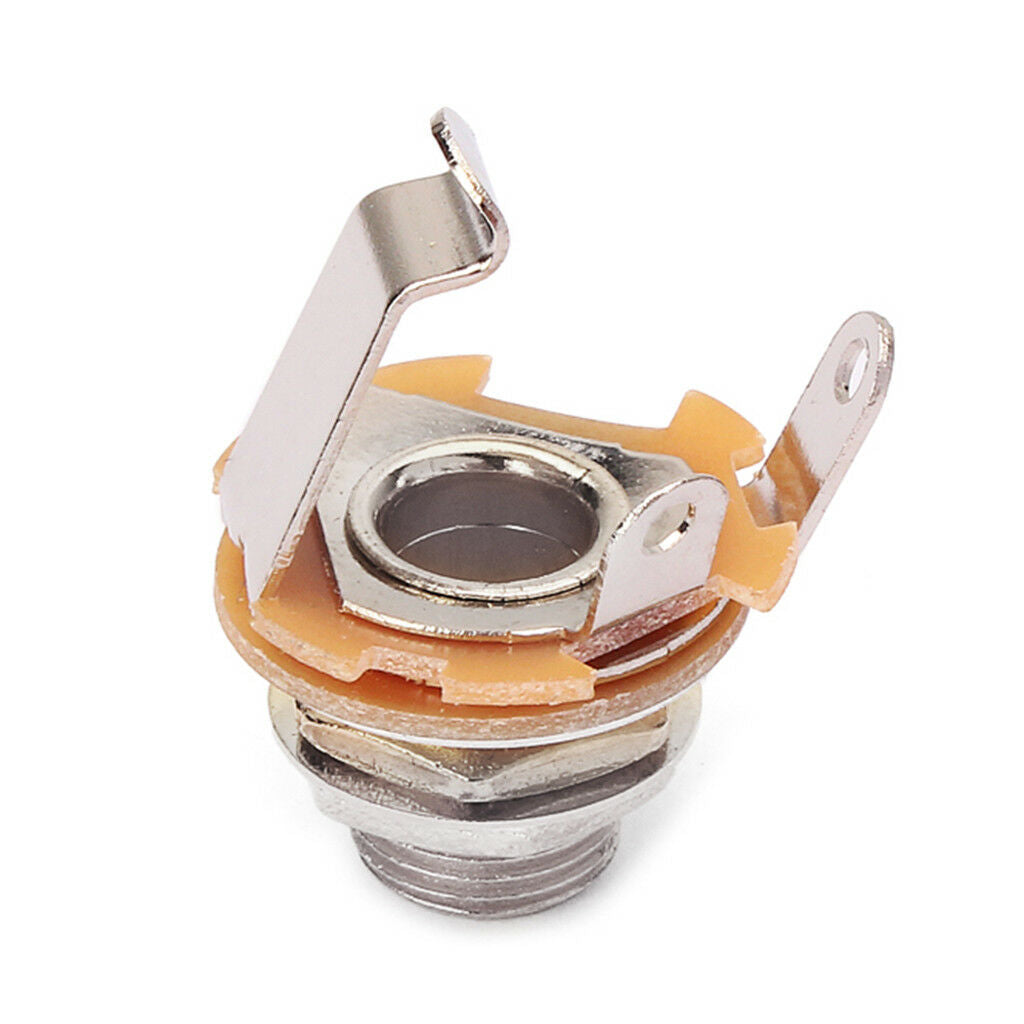 Electric Guitar Nickle Mono Input Output   Socket 6.35mm 1/4inches 10 Pcs