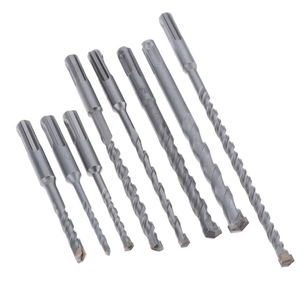 8pc Round-handle Electric Hammer Impact Drill Bit for Concrete Masonry Stone