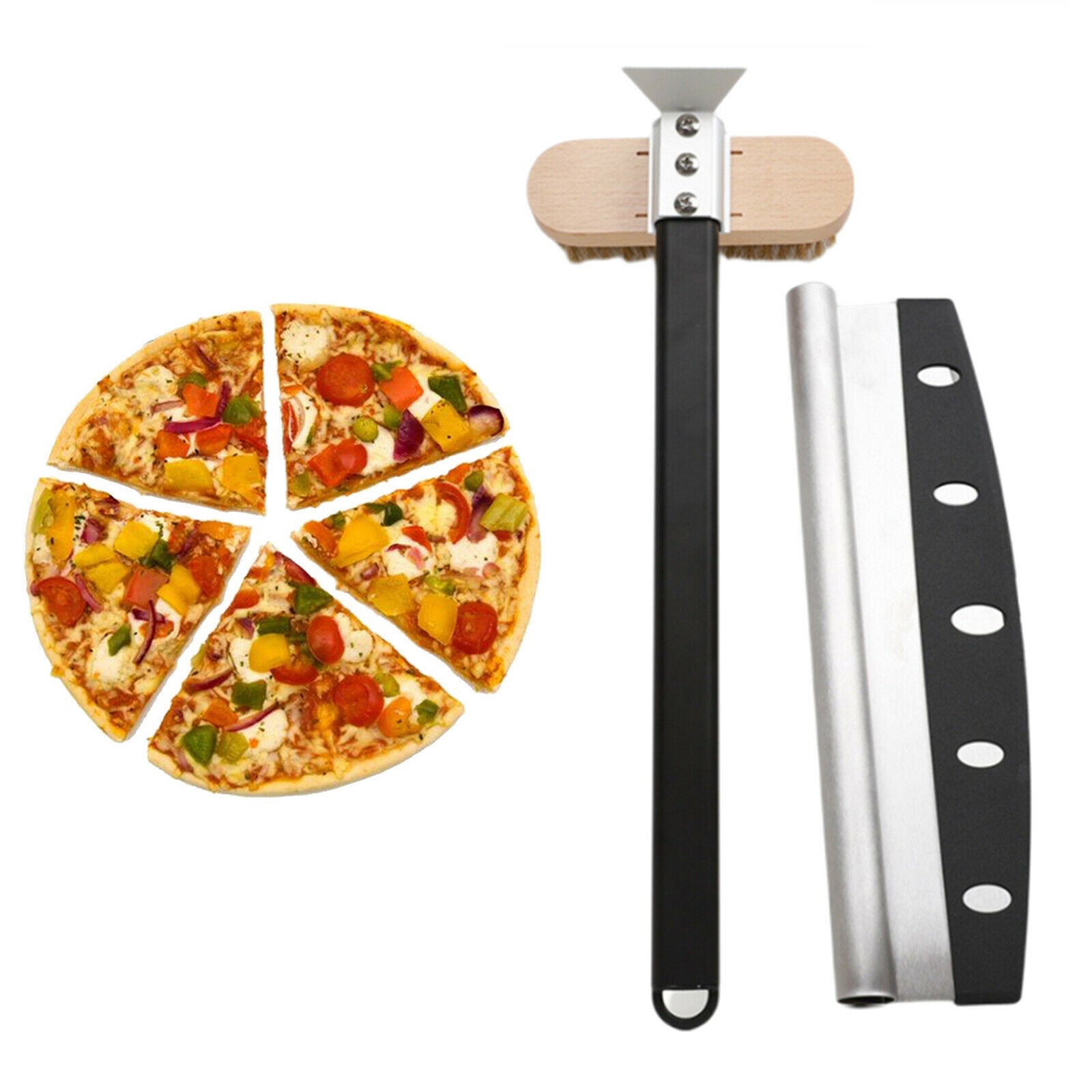 Alloy Pizza Cutter and Pizza Oven Brush Kitchen Oven Tools Pizza Accessories