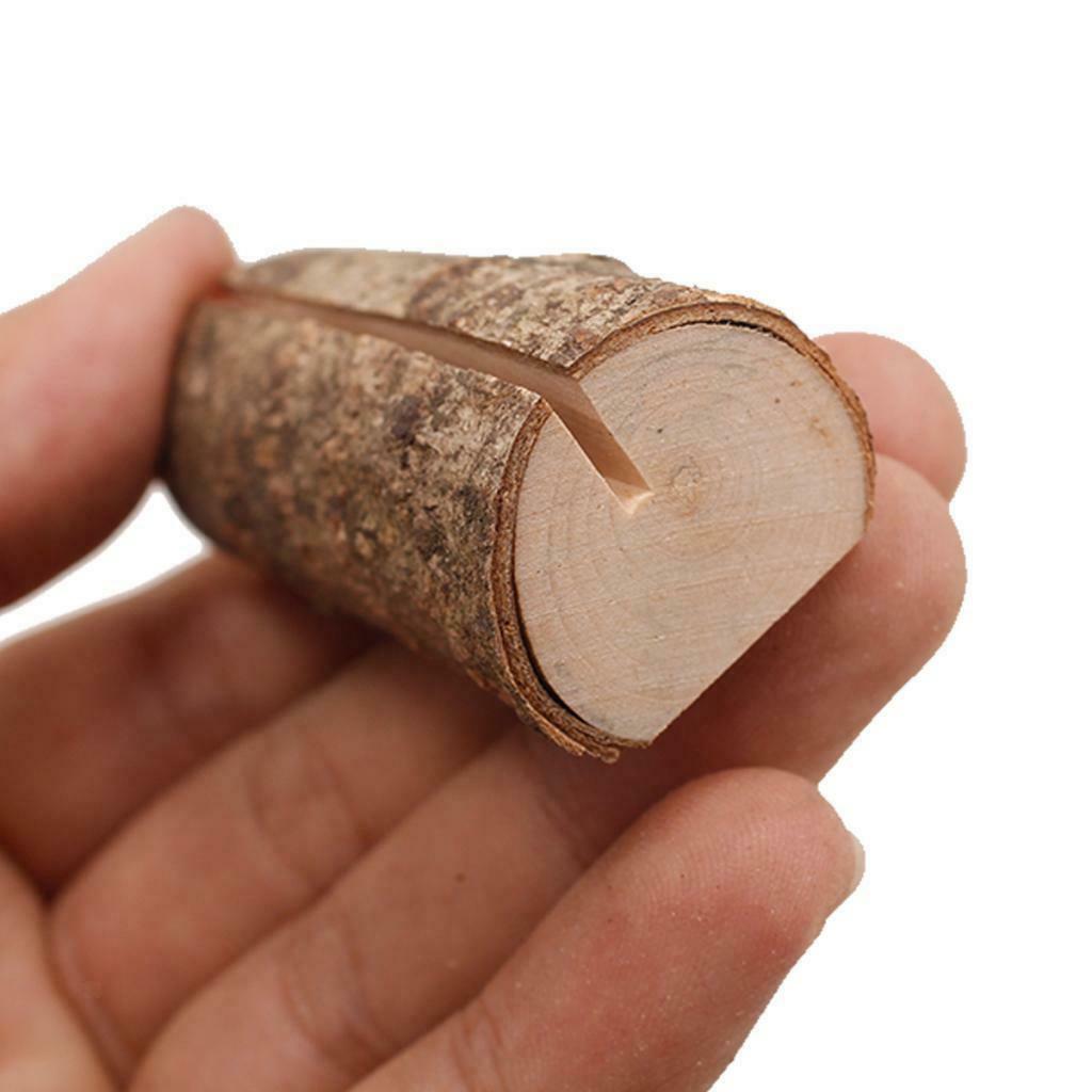 20pcs Rustic Wooden Place Card Holder Party Wedding Table Name Card Holder