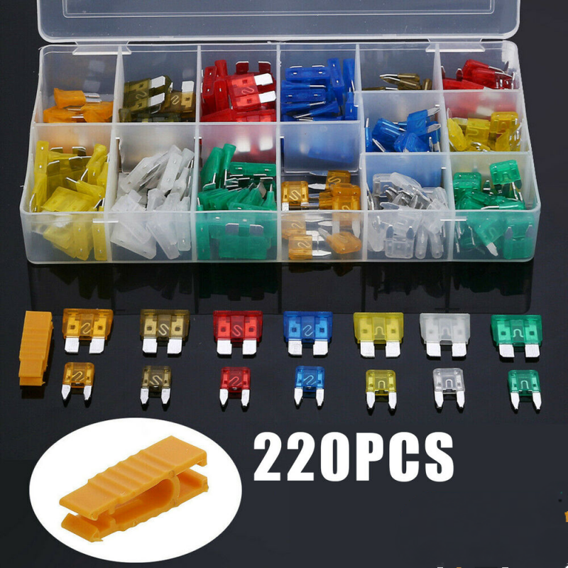 220 Pcs Car Truck Motorcycle Fuse Kit Blade Fuse Classification