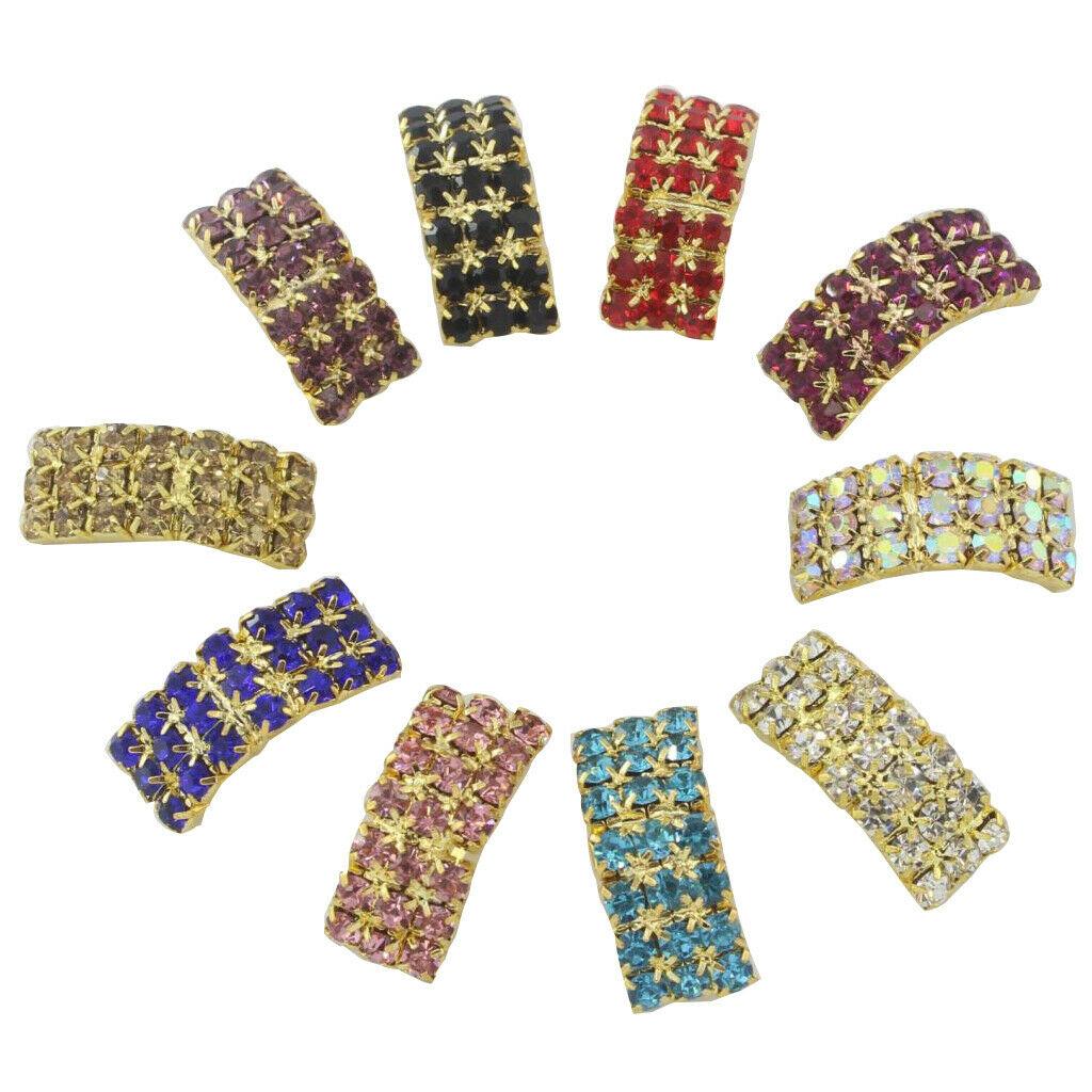 10 Piece Mixed Arched Rhinestone Buckles Diamond Buttons