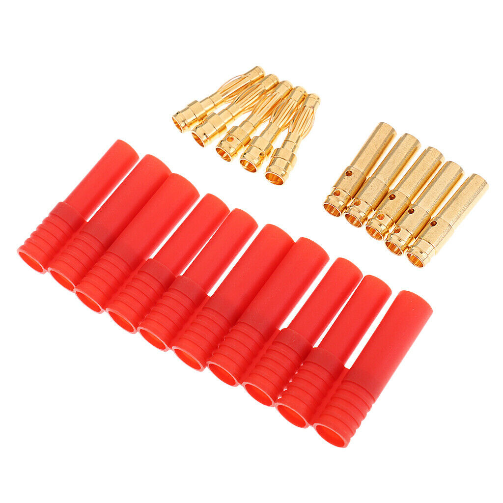 5x HXT Wireless Connectors, 4.0 mm 4mm Banana Bullet  (Male & Female) with Red