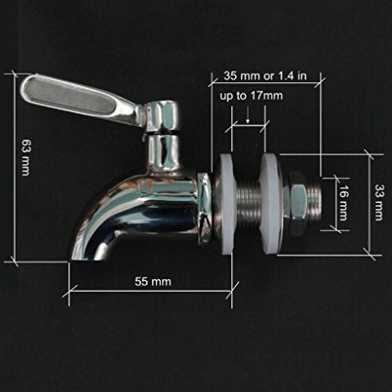 304 Stainless Steel Beverage Drink Water Dispenser Wine Barrel Spigot-FaucetBDap