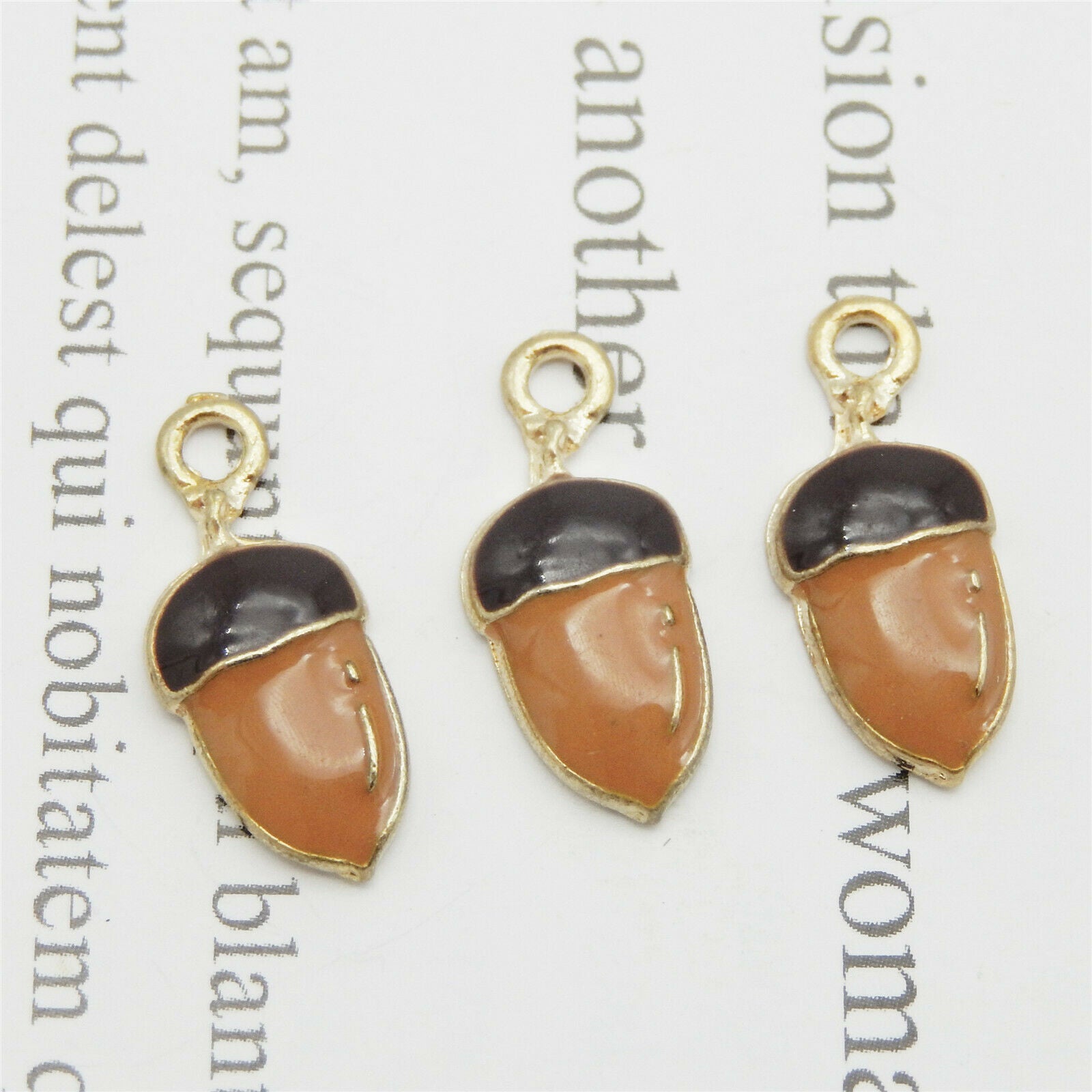 20PCS/Lot Enamel Colorful Alloy Nut Pine Cone 18x8mm Charms Pendant DIY Findings
