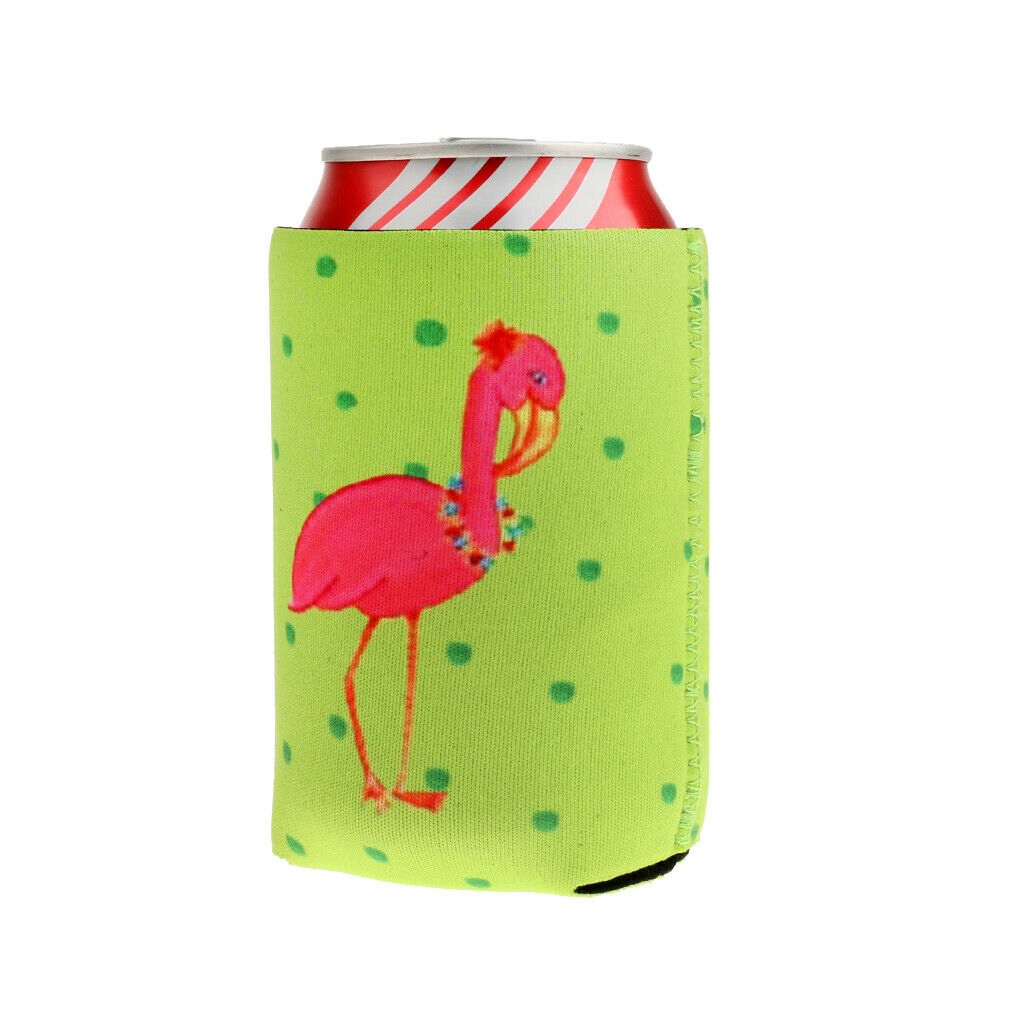 2pcs Beer Blank Can Coolers Sleeves,Flamingo Drink Cover for Pool Flamingo Beach