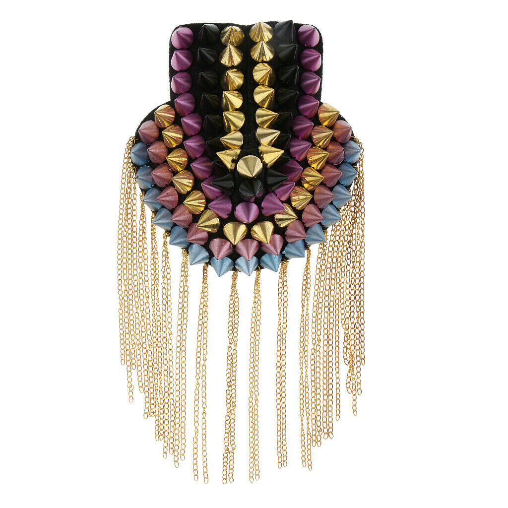 Colorful Rivet  Stud Tassel Epaulet Shoulder