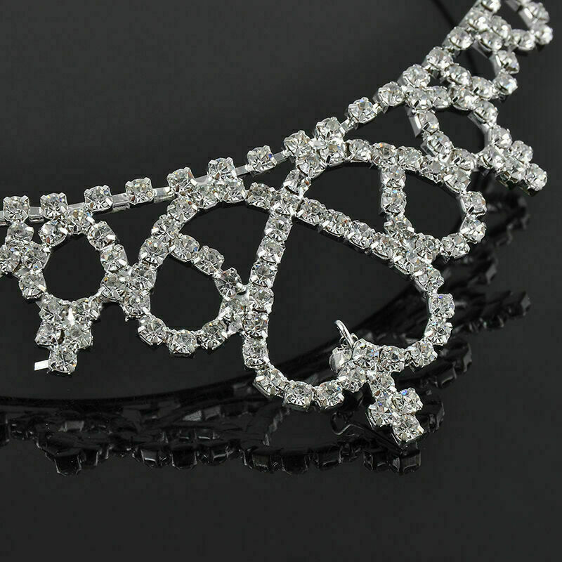 Girl Kids Bridal Bridemaid Princess Crystal bling Hair Crown Head band Tiara UK