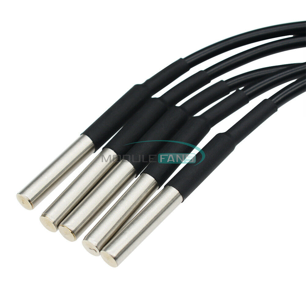 2PCS DS18B20 Probe Waterproof Temperature Sensors Thermistor Control