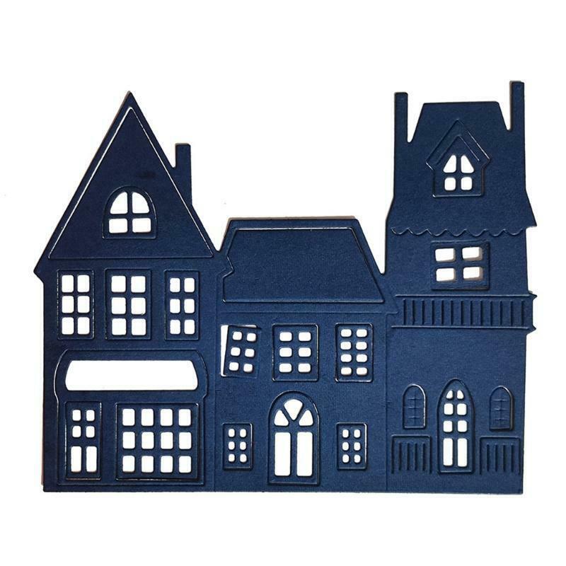 Village House Metal Cutting Dies Stencil DIY Scrapbooking Card Template Mold