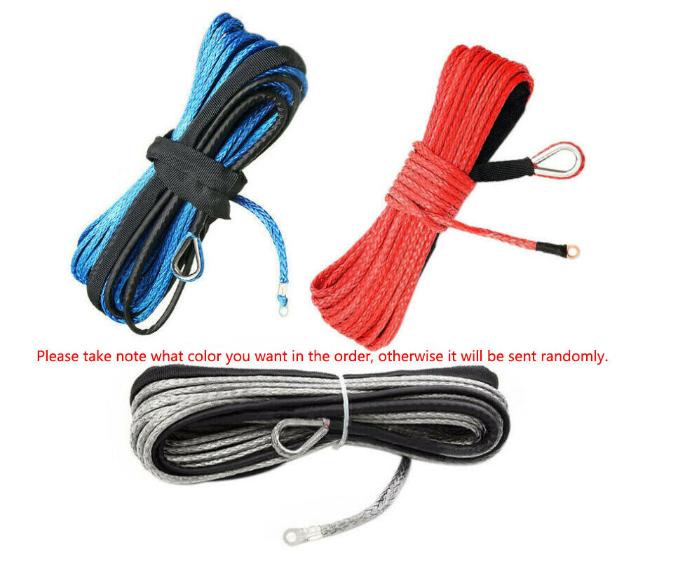 3/16"x50' 10000LBS Synthetic Winch Rope Line Recovery Cable 4WD ATV UTV w/Sheath