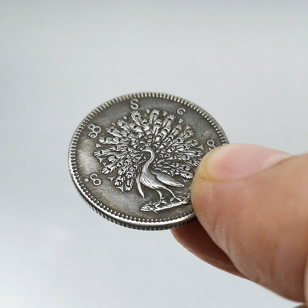 Hand Carved Commemorative Coin Myanmar Peacock Collection Pendant Gifts