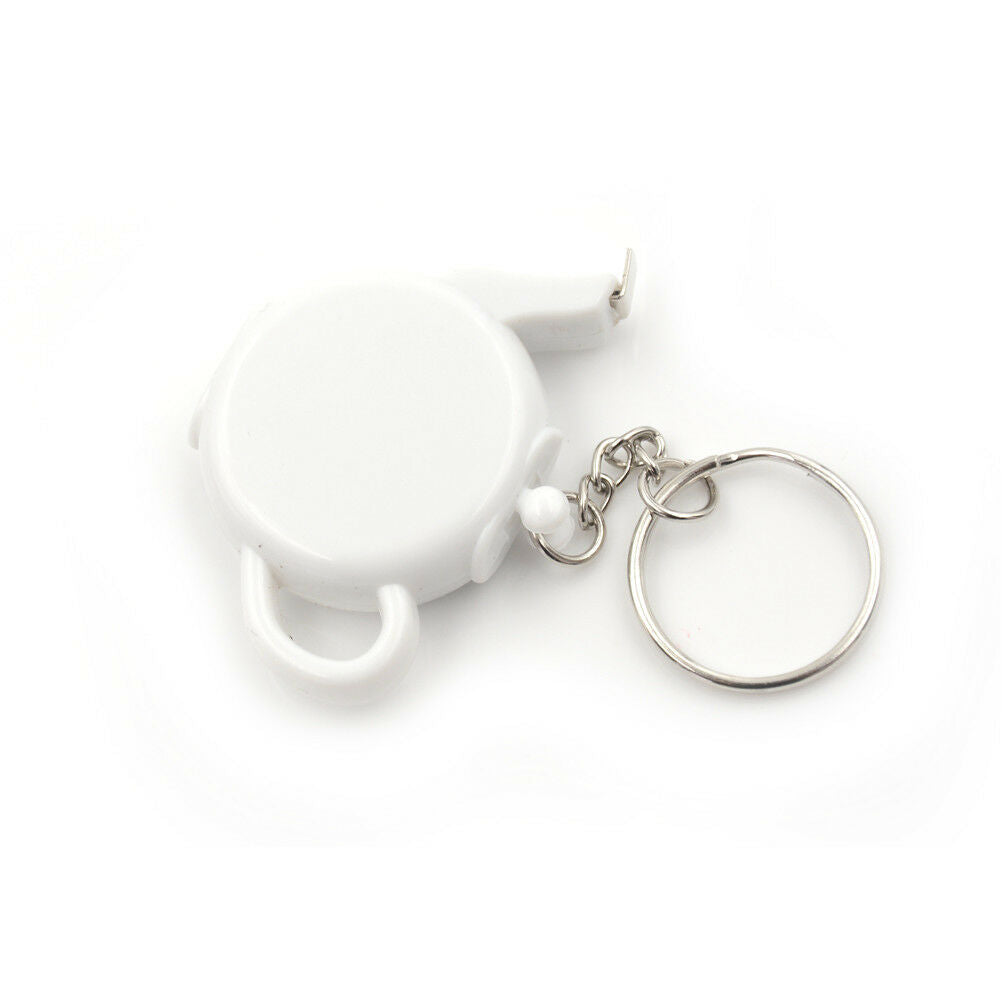 1PC Mini Portable Teapot Retractable Measuring Ruler Tape Key Chain 1m .l8