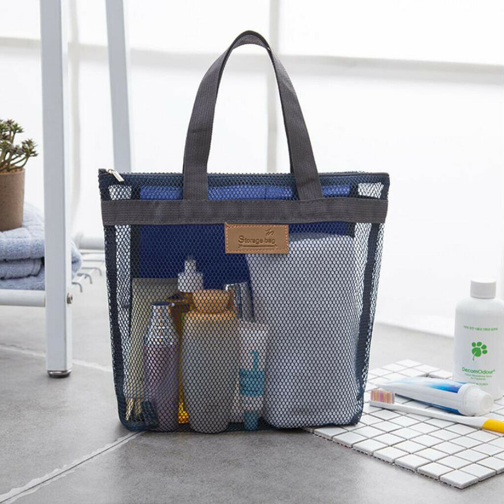 Quick Dry Shower Oxford Toiletry Bath Organizer Tote Bag for Camping - Blue